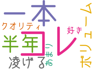 コレ, 一本, 半年, 凌げる, ボリューム, クオリティ, あまり, 好き