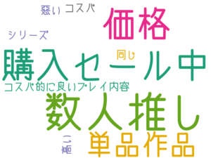 数人推し, 購入セール中, 価格, 単品作品, コスパ的に良いプレイ内容, シリーズ, 高い, コスパ, 同じ, 悪い