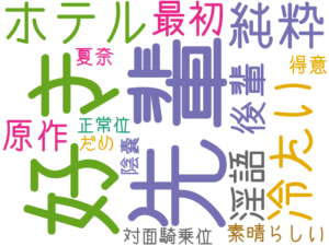 先輩, 好き, ホテル, 冷たい, 純粋, 最初, 後輩, 淫語, 原作, 素晴らしい, 得意, 夏奈, 陰嚢, 対面騎乗位, 正常位, だめ