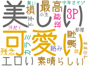 可愛い, 美しい, 最高, 3P, エロい, 素晴らしい, 濃厚, 損, 残念, カラミ, 抜群, 絡み, 下手, 中年オヤジ, そのまま, 汗だく, 顔, 部屋, 小生, 臭い
