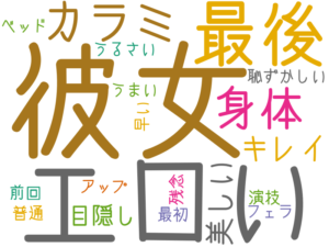 彼女, エロい, 最後, カラミ, 身体, キレイ, 美しい, 目隠し, 恥ずかしい, ベッド, 普通, 早い, 演技, 残念, アップ, うるさい, 前回, うまい, フェラ, 最初