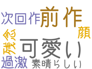 前作, 可愛い, 次回作, 過激, 残念, 顔, 素晴らしい