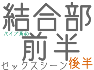 結合部, 前半, 後半, セックスシーン, バイブ責め