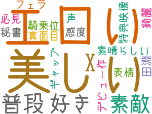 美しい, エロい, 好き, 普段, 素敵, X, 素晴らしい, 特典映像, デビュー作, 騎乗位, 声, ギャップ, 感度, 表情, 秘書, 田淵, 必見, 真面目, フェラ, 綺麗