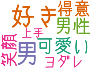 男, 好き, 可愛い, 男性, 得意, 笑顔, ヨダレ, 上手