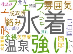 水着, 強い, フェラ, 温泉, 雰囲気, デート, 絡み, 全裸, 面白い, 何回, 脱衣所, セリフ, 矢埜愛, 元々, ドラマ, 良い感じ, 展開, 水着着用, 流れ, 仕込み