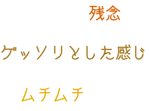 ゲッソリとした感じ, ムチムチ, 残念