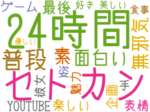 24時間, セトカン, 普段, 面白い, 無邪気, 素, 最後, 楽しい, ゲーム, 表情, 姿, 企画, YOUTUBE, 彼女, 手, 魅力, 食事, 好き, 美しい, 優しい